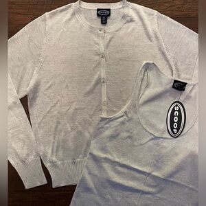 NWT Scoop Silver Cardigan and tank top set